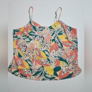 Nine West Women’s Cami Tank Top XXL Multicolor Abstract Print Adjustable Straps